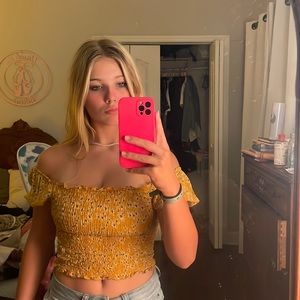 Off-shoulder crop top